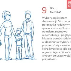 Rodzina rozmawia o wyborach. Dzieci mogą wspierać rodziców w podejmowaniu decyzji, bo elektorat to przyszłość.